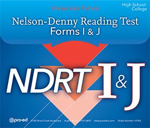 Ndrt Nelson Denny Reading Test Forms I J Complete Kit Kit Vivian Vick Fischo Pro Ed Inc Official Website