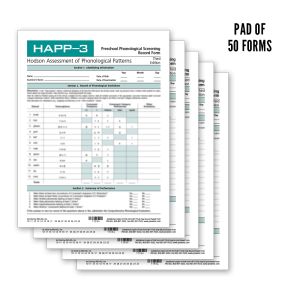 HAPP-3 Preschool Phonological Screening Record Forms (Pad of 50)