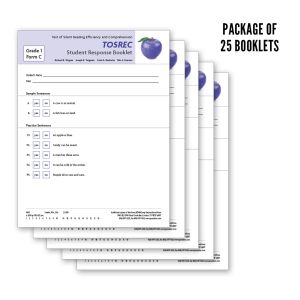 TOSREC Student Response Booklet, Form C (Grade 1)