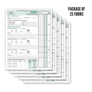 TOSREC Profile Record Forms, Grade 3 (25)