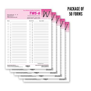 TWS-6 Student Response Forms (50) with Access Code